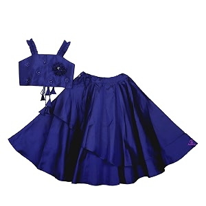 anneca fashion kid39s baby girls silk blend embroidery western crop top and up down skirts clothing set