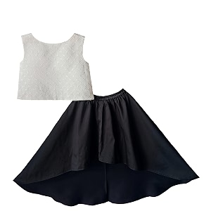 anneca fashion kid39s baby girls silk blend embroidery western crop top and up down skirts clothing set