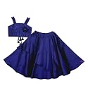 ANNECA FASHION kid's baby girls silk blend Embroidery western Crop top and up down skirts clothing set