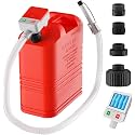 anngrowy Fuel Transfer Pump Battery Powered with Auto-Stop, Gas Can Pump Transfer with 4 Adaptors, 3.2 GPM, 51" Hose, Portable liquid Transfer Pump for Oil, Gasoline, Diesel, Kerosene, Gifts for Him