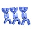Annhua 3 Sizes Dental Impression Tray for Adults/Children, 6 PCS Perforated Disposable Teeth Impression Trays Upper and Lower (Blue)