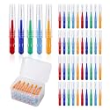 Annhua 50 Pcs Interdental Brushes Floss Braces Brush for Cleaner Interdental Brushes Between Teeth, Dental Brush Picks Flosser Tooth Cleaning Tool Mixed Sizes