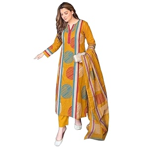 ANNI Designer Cotton Blend Printed Straight Kurta