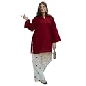 ANNI Designer Farshi Salwar Suit Set for Women Viscose Solid | Co-ords Set for Woman | Kurta Palazzo 2 Piece Outfit | Mandarin Neck Full Sleeve Regular Fit Ethnic Dress Stylish Womens