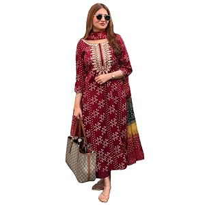 ANNI Designer Rayon Straight Printed Kurta