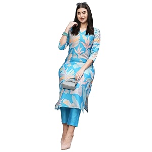 ANNI Designer Womens Chanderi Straight Printed 2Pc