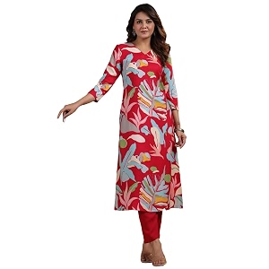 ANNI Designer Womens Chanderi Straight Printed 2Pc