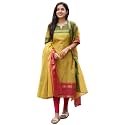 ANNI DESIGNER Women39s Chanderi Cotton Straight Printed