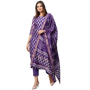 ANNI DESIGNER Womens Cotton Blend Kurta with
