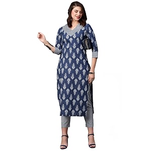 ANNI DESIGNER Womens Cotton Blend Kurta And