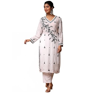 anni designer women39s cotton blend straight fit kurta
