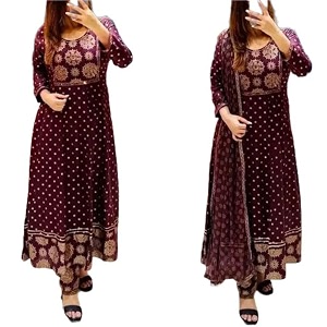 ANNI DESIGNER Womens Cotton Blend Straight Kurta