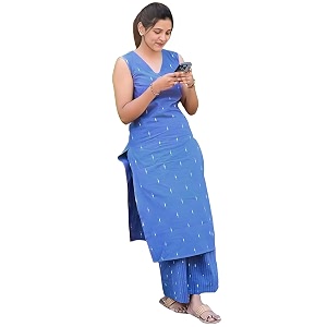 ANNI Designer Womens Cotton Blend Straight Printed