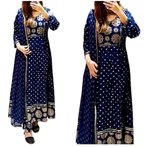 ANNI DESIGNER Womens Cotton Blend Straight Kurta