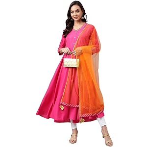 ANNI DESIGNER Womens Cotton Blend Kurta with