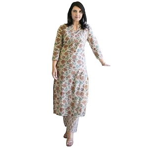 ANNI DESIGNER Womens Cotton Blend Regular Kurta