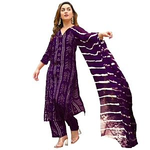 ANNI Designer Womens Rayon Blend Straight Bandhej