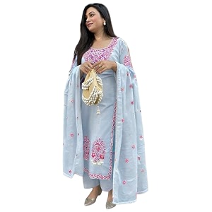 ANNI Designer Womens Rayon Viscose Embroidered Straight