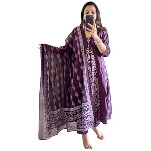 ANNI Designer Womens Rayon Viscose Printed Anarkali