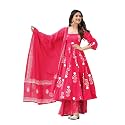 ANNI Designer Women39s Rayon Blend Anarkali Printed