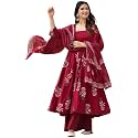 ANNI Designer Women39s Rayon Blend Anarkali Printed