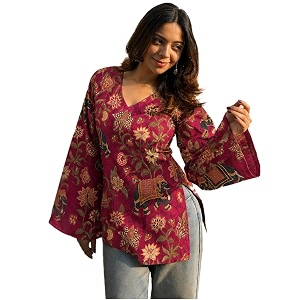 ANNI Designer Womens Viscose Printed Regular Short
