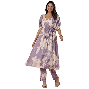 ANNI DESIGNER Cotton Blend Women Co-Ord Set