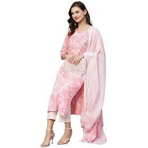 anni designer women cotton blend kurta pant with dupatta