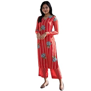 ANNI DESIGNER Womens Cotton Blend Floral Kurta
