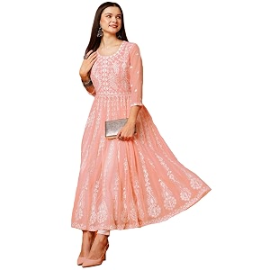 ANNI Designer Womens Georgette Regular Fit Anarkali