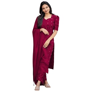 ANNI Designer Womens Purple Printed Kurta Set