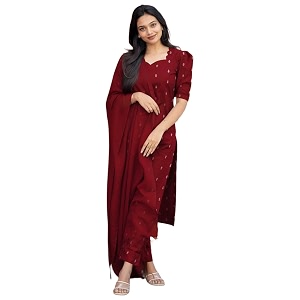 ANNI Designer Womens Purple Printed Kurta Set
