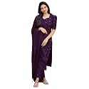ANNI Designer Womens Purple Printed Kurta Set