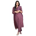 ANNI Designer Womens Purple Printed Kurta Set