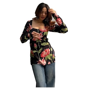 ANNI Designer Womens Viscose Blend Printed Short
