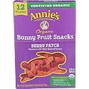 Annie's Organic Berry Patch Bunny Fruit Snacks, Gluten Free, 12 Pouches, 9.6 oz.