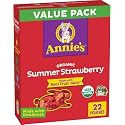 Annie's Organic Bunny Fruit Flavored Snacks, Summer Strawberry, Gluten Free, Value Pack, 22 Pouches, 15.4 oz (Pack of 6)