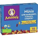 Annie's Organic Minis Bunny Fruit Flavored Snacks, Strawberry, Mango &amp; Cherry, Gluten Free, 10 Pouches, 7 oz.