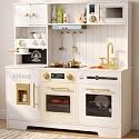 ANNKIE Wooden Toy Play Kitchen Sets Gift for 3+ Year Old Kids, Girls & Boys