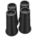 ANNKUT Bed Risers 10 Inch Heavy Duty, Elevation in Heights 8 or 9.8 Inch Round Furniture Risers for Bed Desk Table Sofa Couch, Bed Lifts Risers(4 Pack Black)