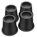 ANNKUT Bed Risers 4 Inch Heavy Duty, Round Furniture Risers for Bed Desk Table Sofa Couch，Bed Lifts Risers, Support up to 3300 Lbs(New 4 Pack Black)
