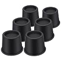 ANNKUT Bed Risers 4 Inch Heavy Duty, Round Furniture Risers for Bed Desk Table Sofa Couch，Bed Lifts Risers, Support up to 3300 Lbs(6 Pack Black)