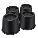 ANNKUT Bed Risers 4 Inch Heavy Duty, Round Furniture Risers for Bed Desk Table Sofa Couch，Bed Lifts Risers, Support up to 3300 Lbs(4 Pack Black)