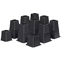 ANNKUT Bed Risers 8 inch Heavy Duty,Elevation in Heights 3, 5, 8 Inch，Adjustable Furniture Risers for Chair Table and Desk Legs Lifting (9 Pack,Black)
