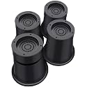 ANNKUT Round Bed Risers 3 inch Heavy Duty,Elevation in Heights 2 or 3 Inch Circle Furniture Risers for Chair Table and Desk Legs Lifting，Adjustable Bed Lifts Risers(Pack of 4 Riser,Black)