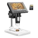ANNLOV 4.3" LCD Digital Microscope, 50X-1000X Magnification Coin Microscope with 8 Adjustable LED Lights for Adults and Kids for Coin/Stamps/Plants/Soldering, 32GB TF Card Included, Windows Compatible