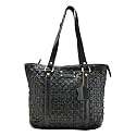 Leather Weaved Shoulder-Bag With Double Strap For Women