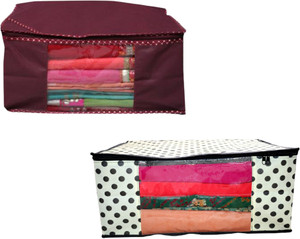 annora international saree cover travel bag clothes cover designer multi combo non woven fabric saree covertravel bagcloth cover pack of 2 saree cover storage box cloth pouchcloth cover multicolor