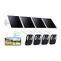 Anona Lucio 2.5K Security Camera Outdoor Battery Wireless with Solar Powered, Color Night Vision &amp; 138° FOV, Multi-Object Detection, No Hub Needed, Two-Way Audio, IP67, 4 Pack