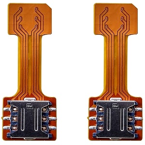 hybrid sim slot adapter to run 2 sim and micro sd card pack of 2